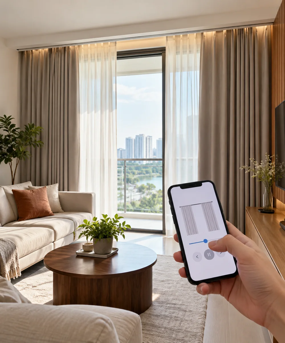 Rèm cửa tự động điều khiển qua điện thoại